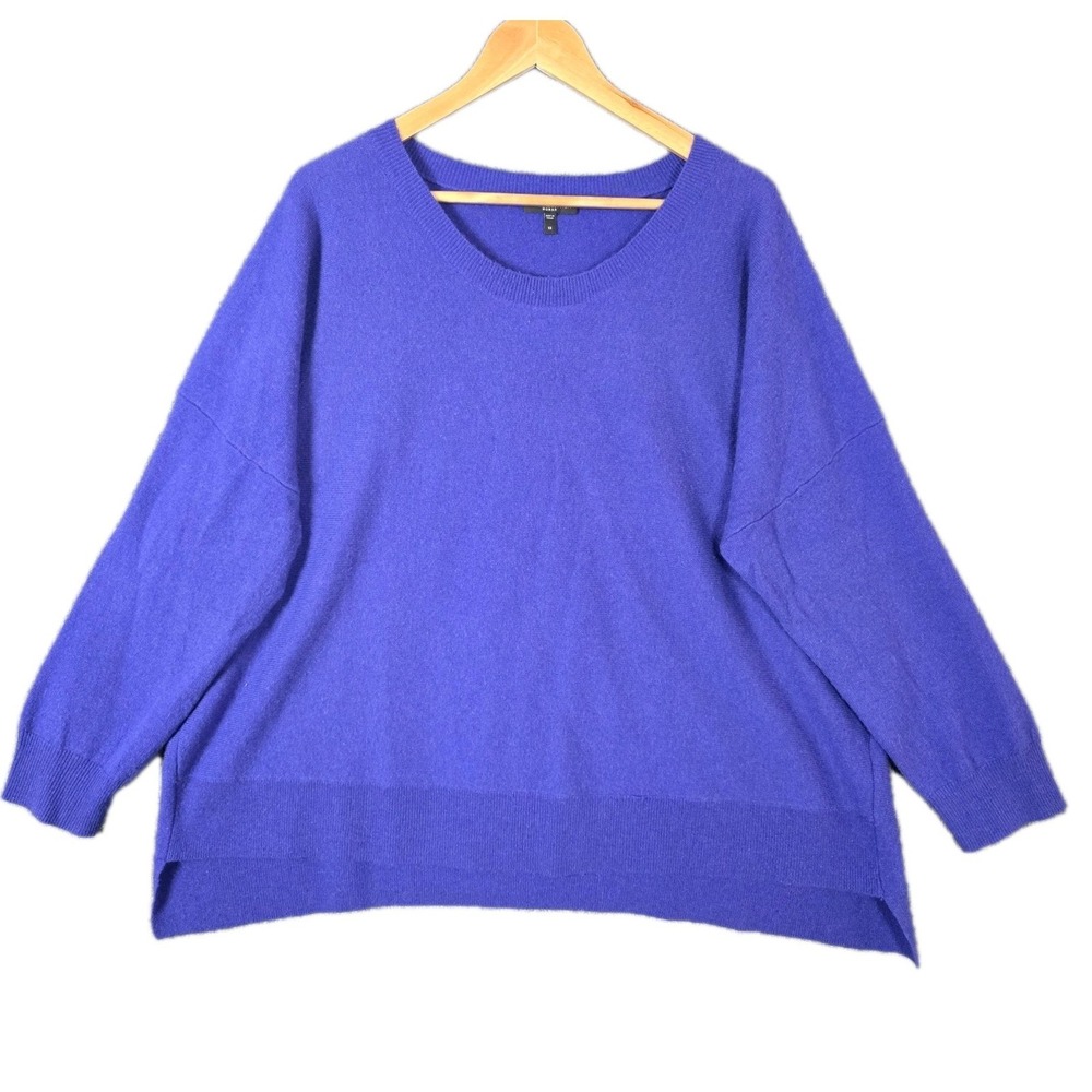 Eileen Fisher 100% Cashmere Sweater Womens 1X (XXL) Purple Boxy Soft Cozy Luxury